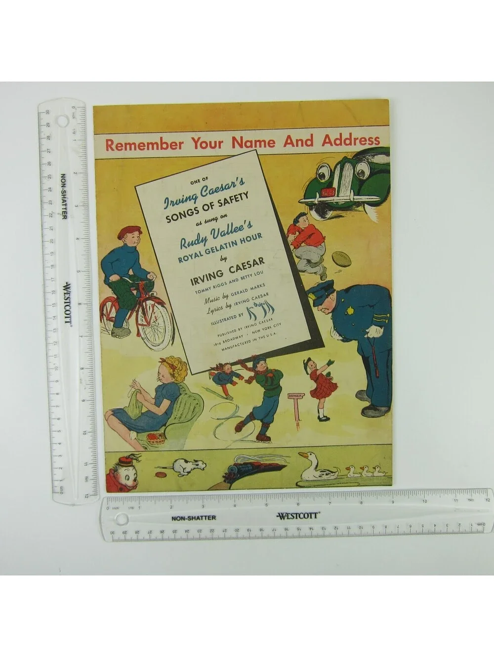 Sheet Music Remember Your Name & Address Irving Caesar's Songs of Safety 1937